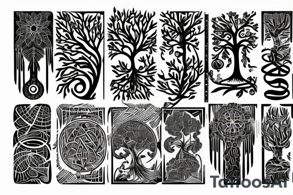 Tree of life half organic half electronic tattoo idea