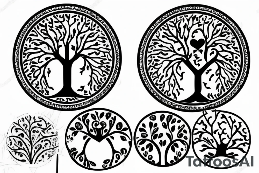 Tree of life half organic half electronic tattoo idea