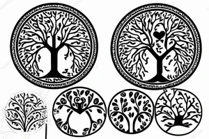 Tree of life half organic half electronic tattoo idea