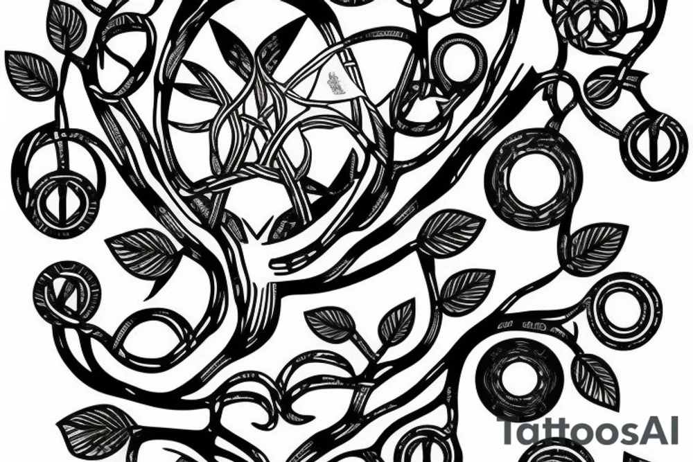 Tree of life half circuitboard tattoo idea