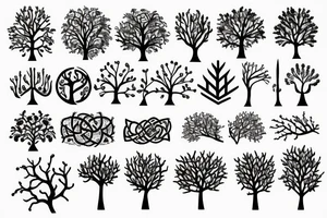 Tree of life line art tattoo idea