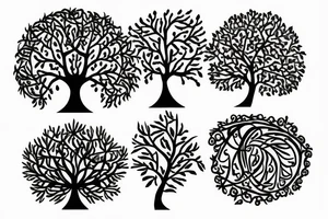 Tree of life line art tattoo idea