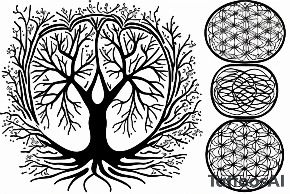 Tree of life line art tattoo idea