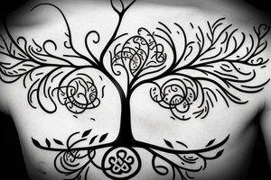 Tree of life line art simple tattoo idea