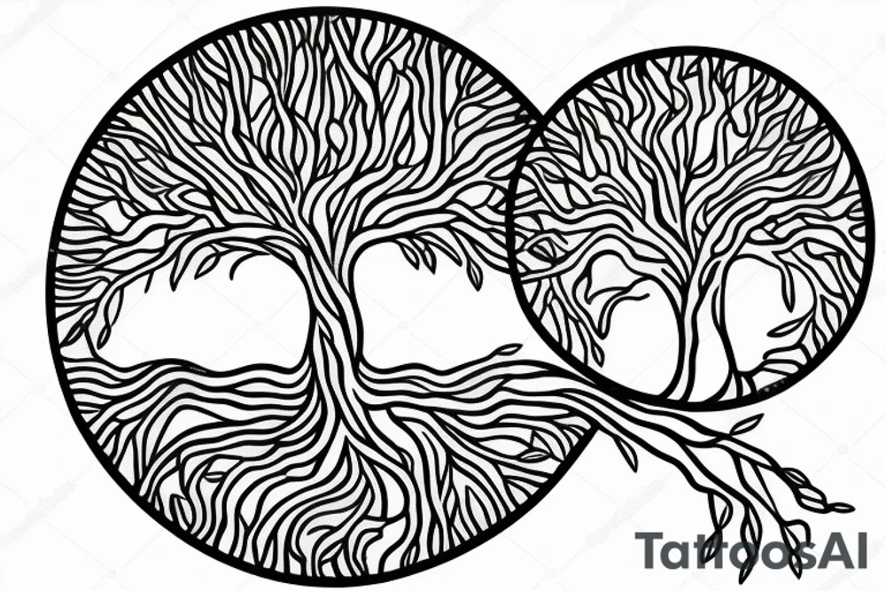 Tree of life line art simple tattoo idea