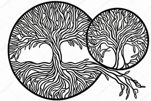 Tree of life line art simple tattoo idea