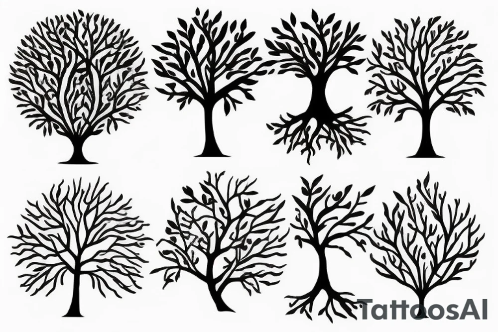 Tree of life line art simple tattoo idea