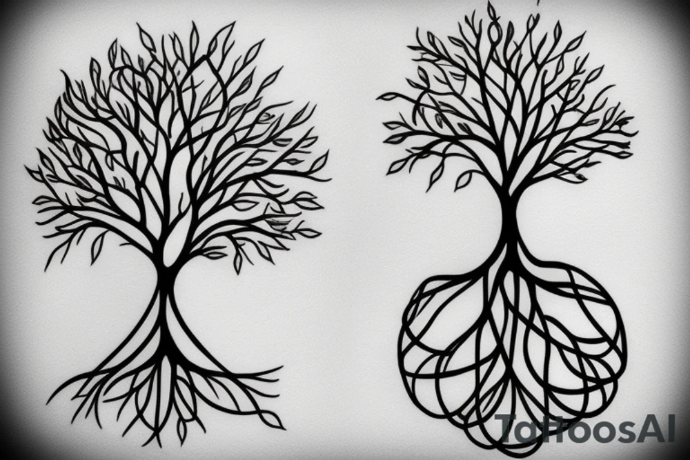 Tree of life line art simple tattoo idea
