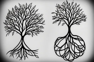 Tree of life line art simple tattoo idea