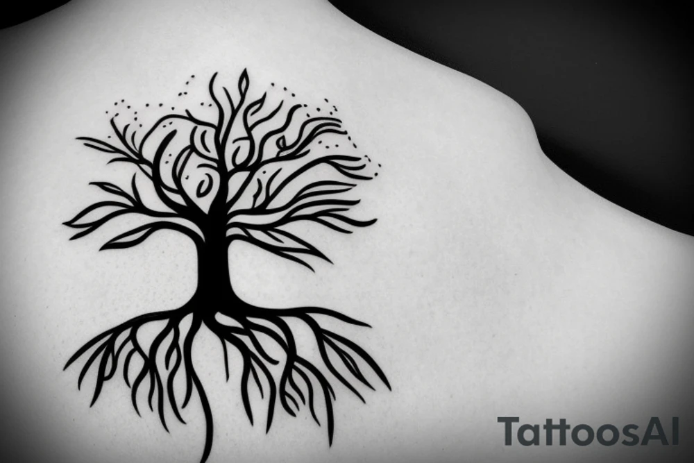 Tree of life line art simple minimal tattoo idea