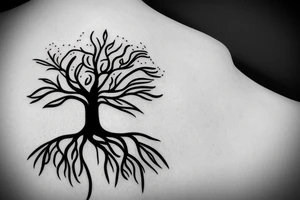 Tree of life line art simple minimal tattoo idea