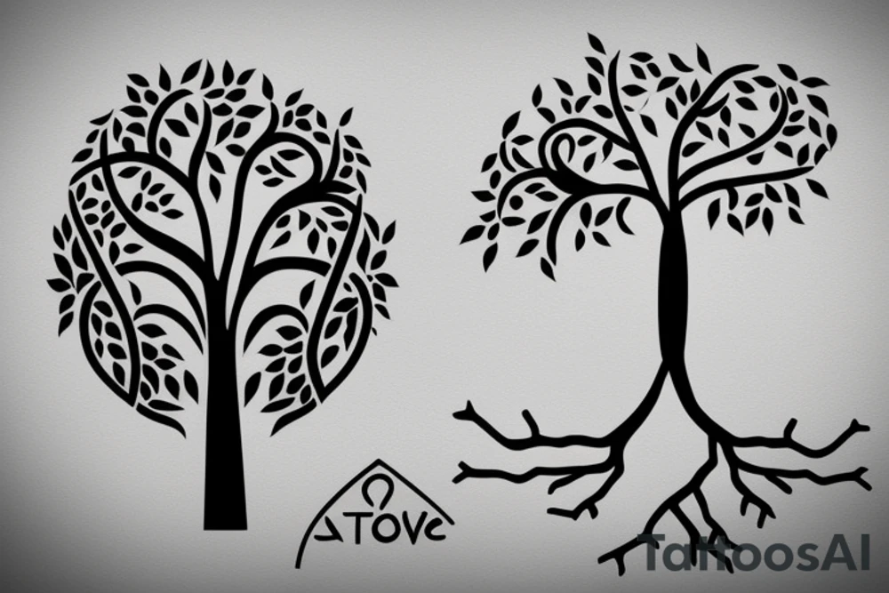 Tree of life line art simple minimal tattoo idea