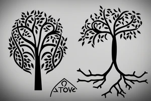 Tree of life line art simple minimal tattoo idea
