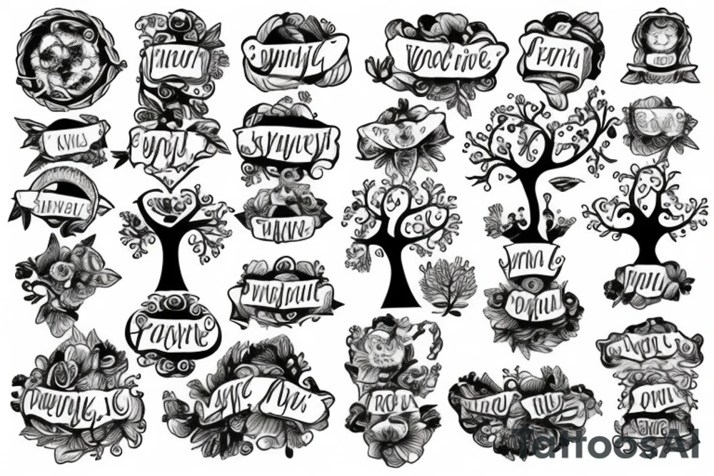 family tree tattoo idea