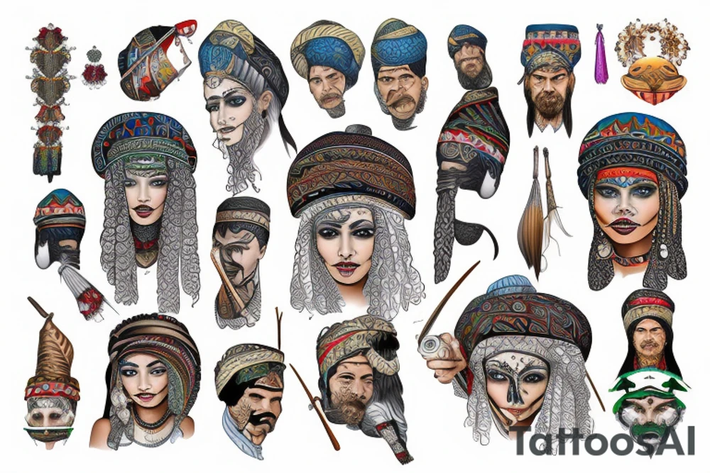 Bakhtiyari tribe in Iran tattoo idea