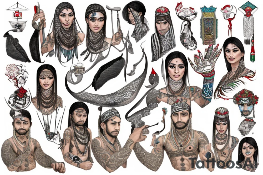 Bakhtiyari tribe in Iran tattoo idea