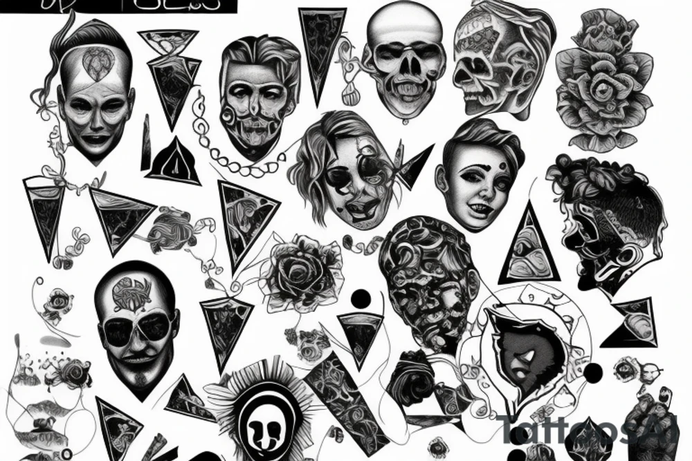 three sixes that are connected from bottom tattoo idea