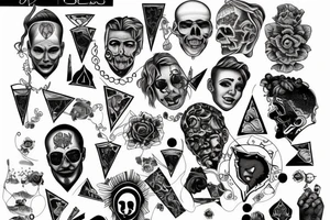 three sixes that are connected from bottom tattoo idea