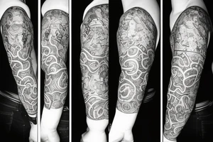 three small six the number that are connected from bottom tattoo idea