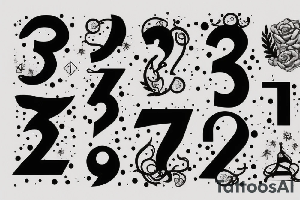 three small six the number that are connected from bottom tattoo idea three small six the number that are connected from bottom tattoo idea
