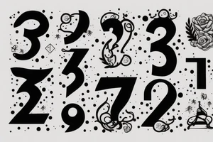 three small six the number that are connected from bottom tattoo idea