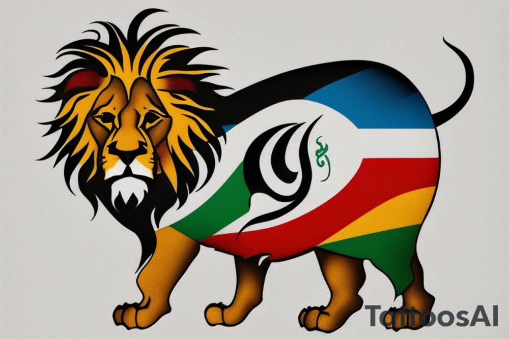 the lion from Iranian Flag tattoo idea