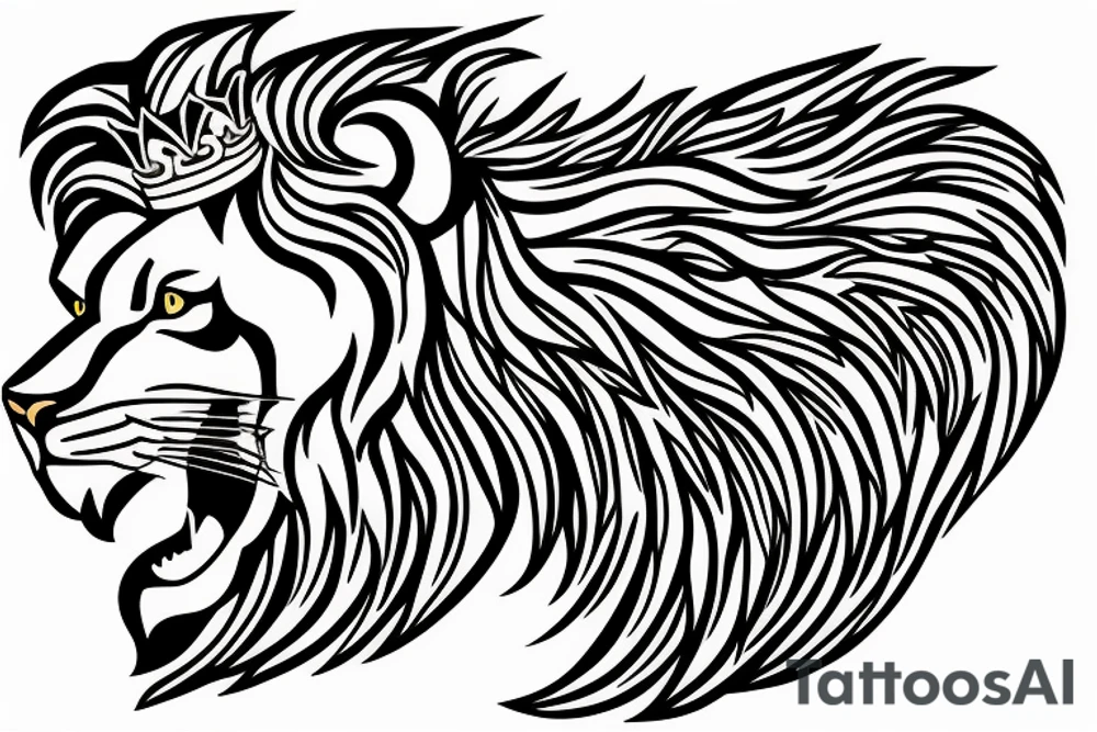 the lion from Persian Kingdom Flag with  crown tattoo idea