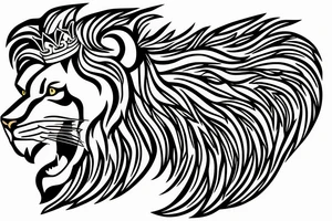 the lion from Persian Kingdom Flag with  crown tattoo idea