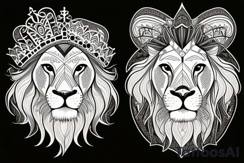 the lion from Persian Kingdom Flag with crown tattoo idea