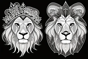 the lion from Persian Kingdom Flag with  crown tattoo idea