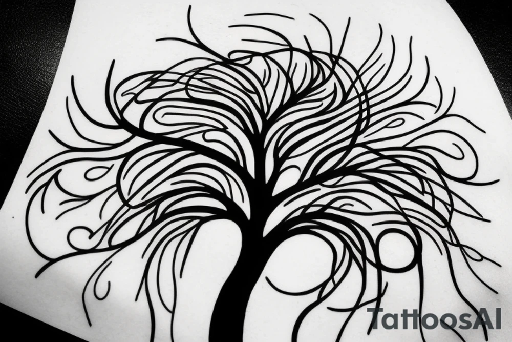 Tree of life line art simple minimal tattoo idea