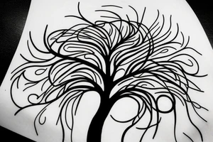 Tree of life line art simple minimal tattoo idea