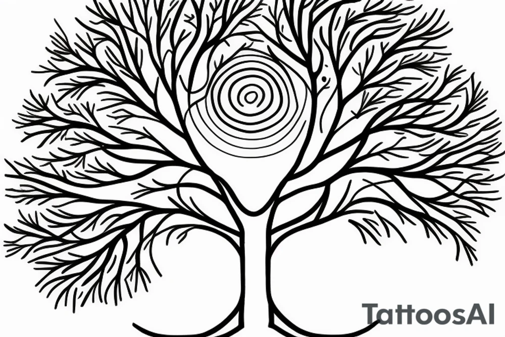 Tree of life line art simple minimal tattoo idea