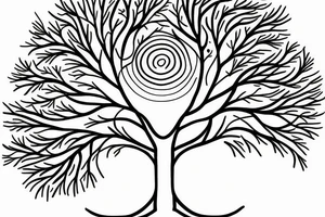 Tree of life line art simple minimal tattoo idea