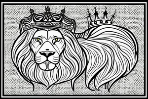 the lion head from Persian Kingdom Flag with  crown tattoo idea