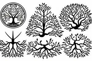 Viking tree of life minimal tattoo idea
