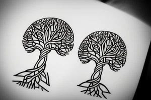 Viking tree of life minimal tattoo idea