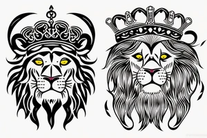 the lion head from Persian Kingdom Flag with  crown tattoo idea