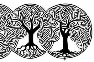 Viking tree of life minimal tattoo idea