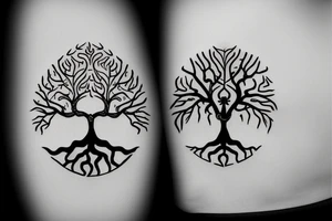 Viking tree of life minimal tattoo idea