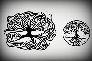 Viking tree of life minimal simple tattoo idea