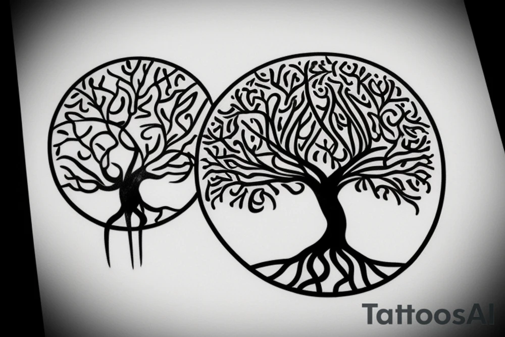 Viking tree of life minimal simple tattoo idea