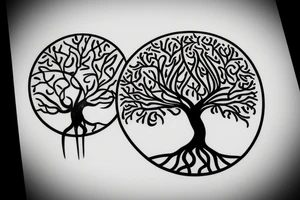 Viking tree of life minimal simple tattoo idea