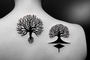 Viking tree of life minimal simple tattoo idea