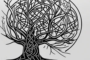 Viking tree of life minimal simple tattoo idea