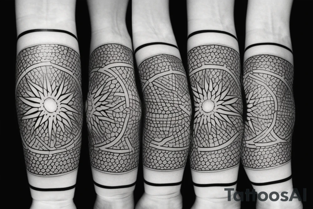 Minimalistic Rising sun tattoo idea