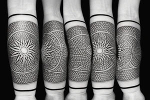 Minimalistic Rising sun tattoo idea