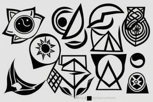 Minimalistic Rising sun tattoo idea