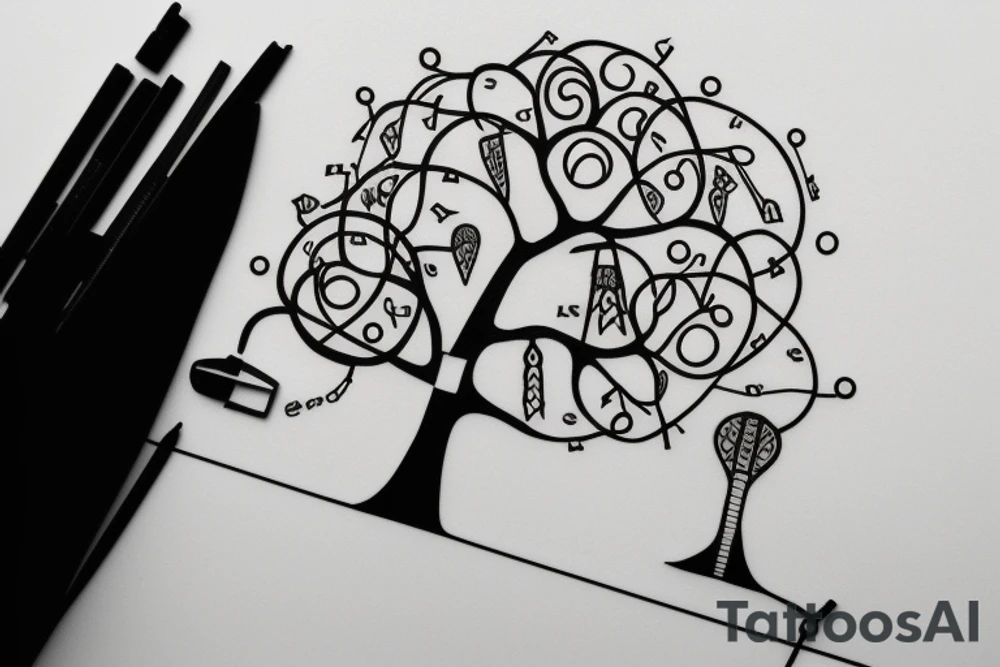 Circuit diagram tree tattoo idea