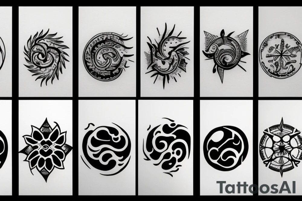 Minimalistic Rising sun tattoo idea